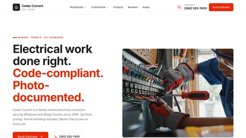 Electrical Technical Clean demo website thumbnail