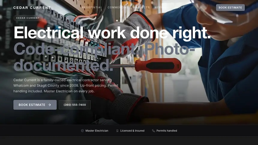 Electrical Creative Studio demo website thumbnail