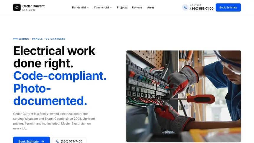 Electrical Editorial Content demo website thumbnail