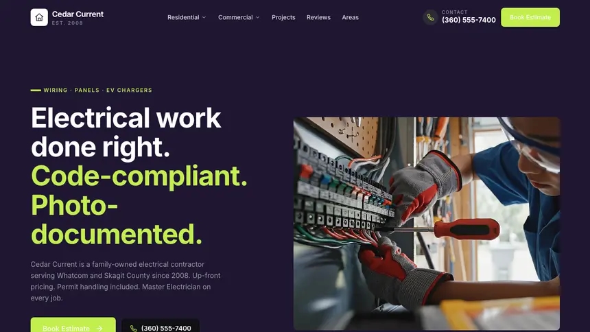Electrical Focused Monitor demo website thumbnail