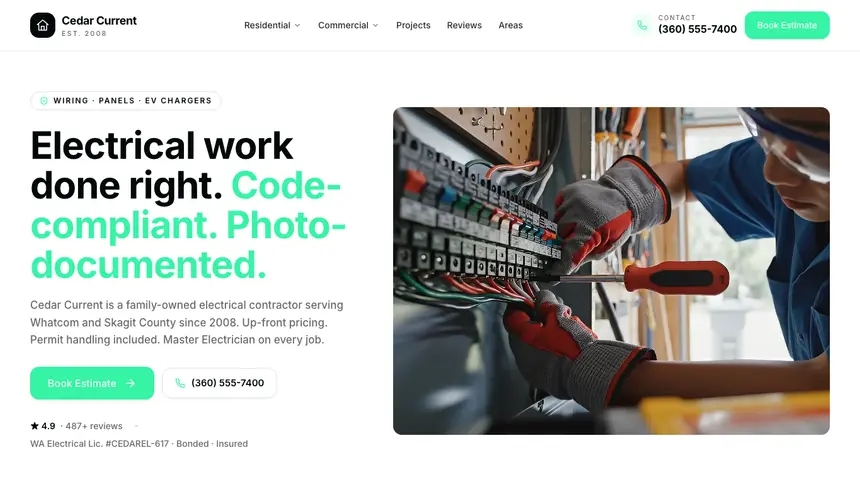 Electrical Commerce Ready demo website thumbnail