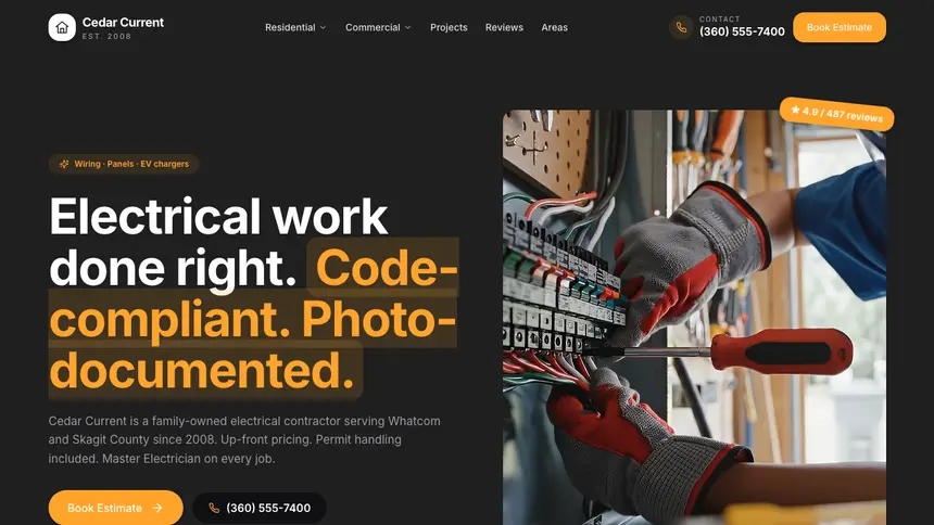 Electrical Vibrant Media demo website thumbnail