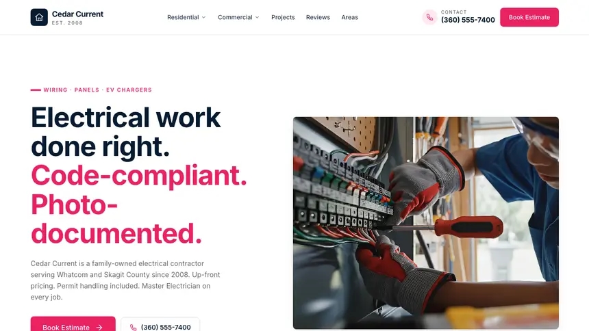 Electrical Polished Gradient demo website thumbnail