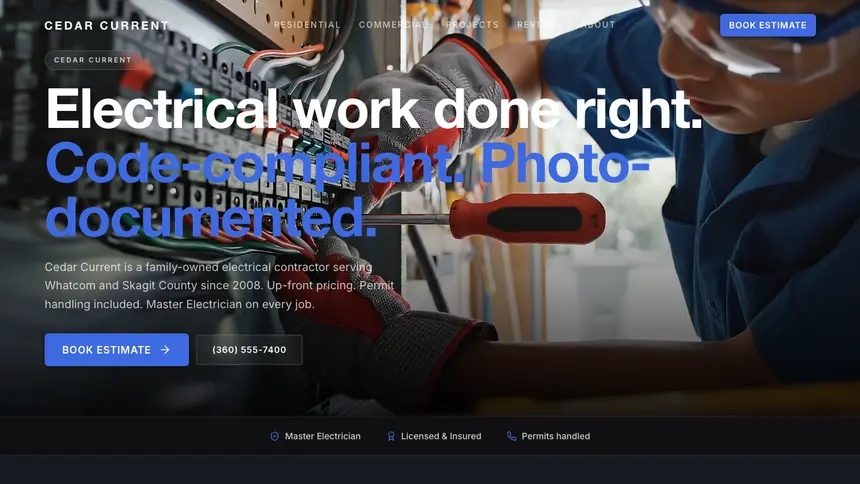 Electrical Futuristic Minimal demo website thumbnail