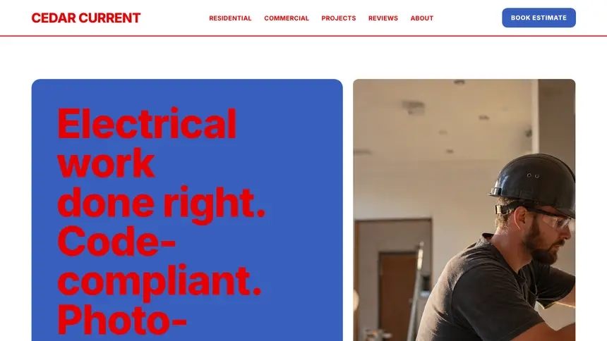Electrical Confident Telecom demo website thumbnail