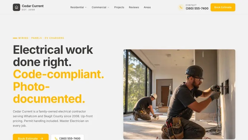 Electrical Energetic Tech demo website thumbnail