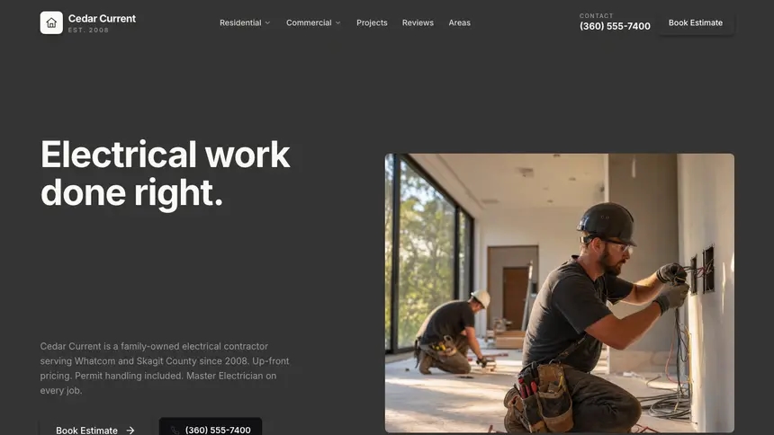 Electrical Fast Utility demo website thumbnail
