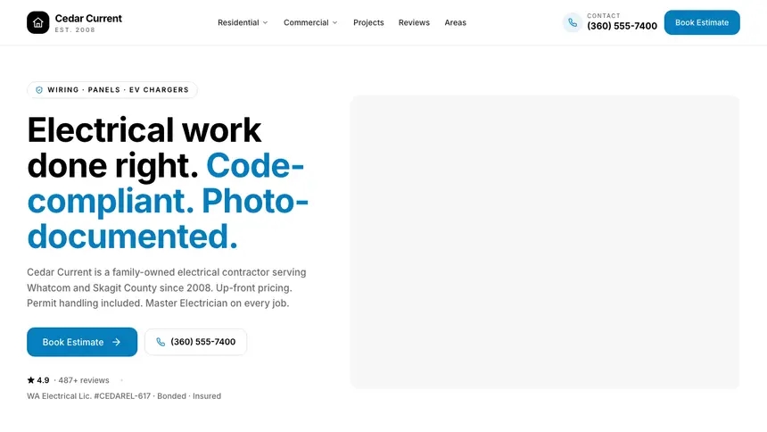 Electrical Editorial Bold demo website thumbnail