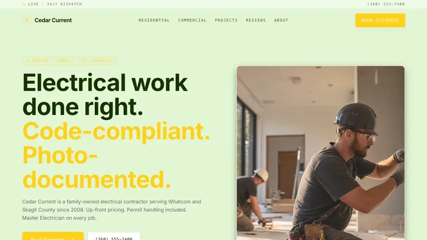Electrical Bright Finance demo website thumbnail