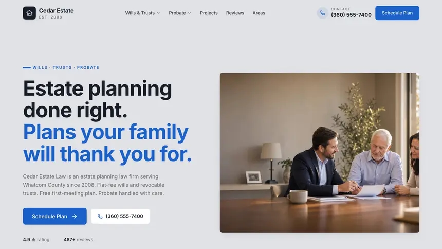 Estate Planning Structured Grid demo website thumbnail