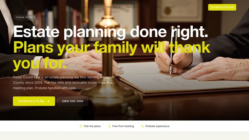 Estate Planning Soft Editorial demo website thumbnail