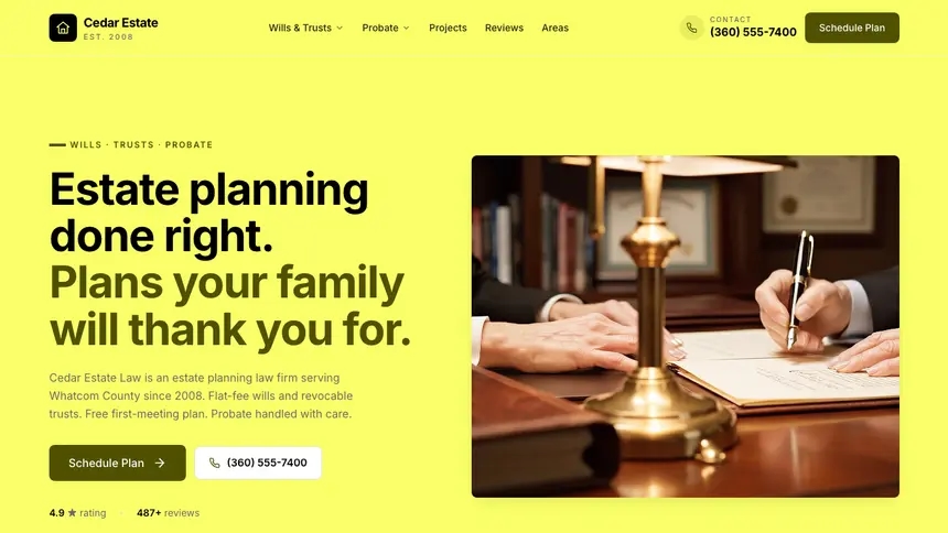 Estate Planning Data Clarity demo website thumbnail