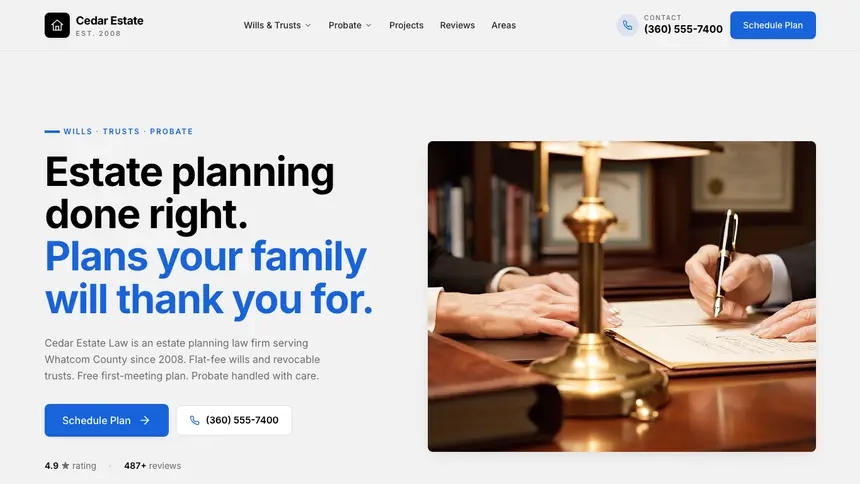 Estate Planning Calm Professional demo website thumbnail
