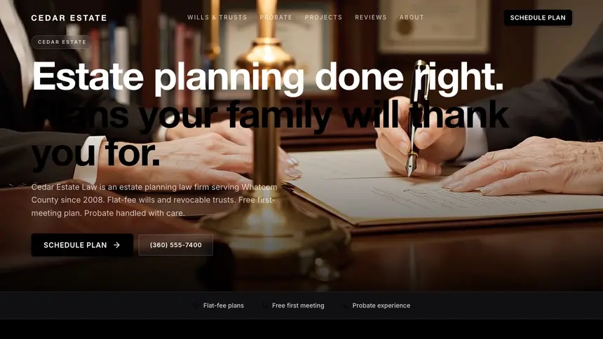 Estate Planning Expressive Modern demo website thumbnail
