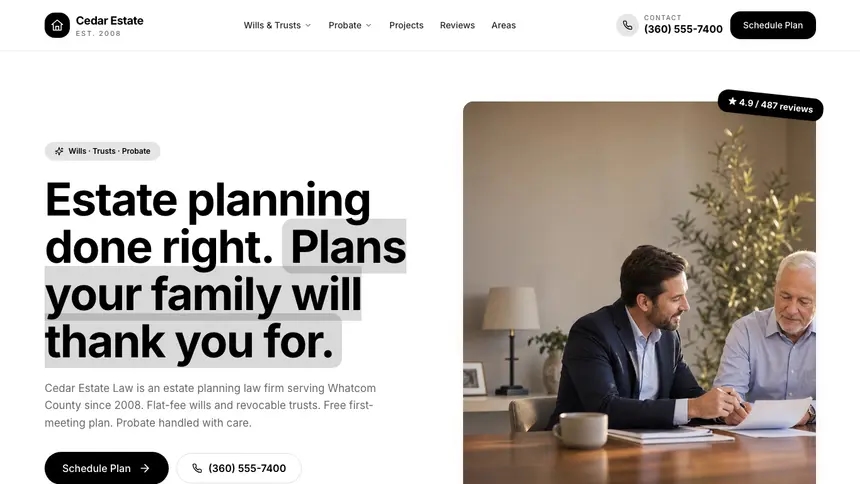 Estate Planning Playful Creative demo website thumbnail