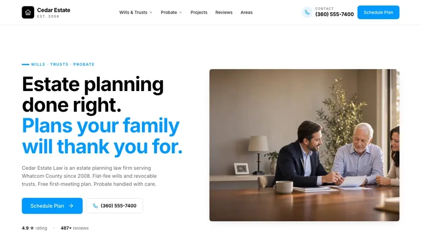Estate Planning Motion Forward demo website thumbnail