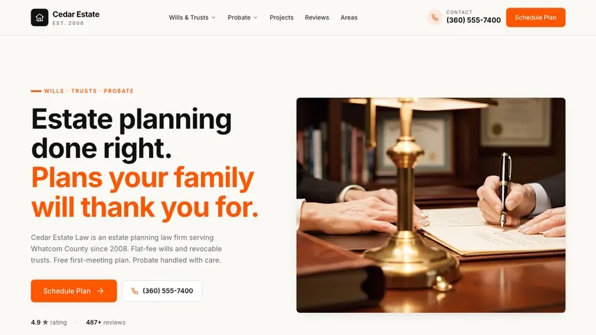 Estate Planning Approachable Support demo website thumbnail