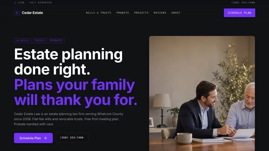 Estate Planning Deep Contrast demo website thumbnail