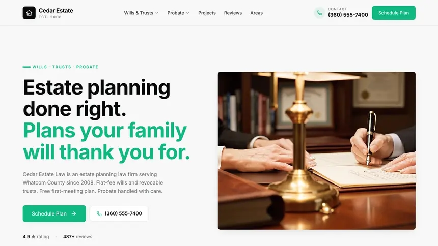 Estate Planning Sleek Minimal demo website thumbnail