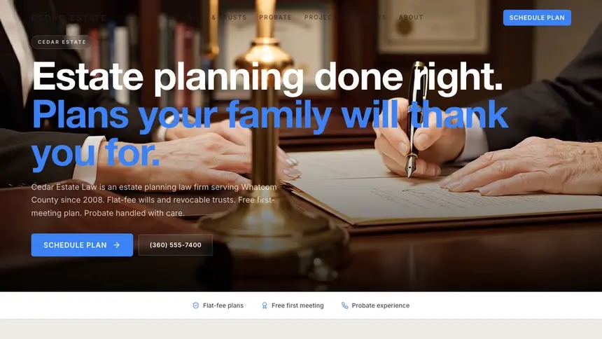 Estate Planning Soft Inviting demo website thumbnail