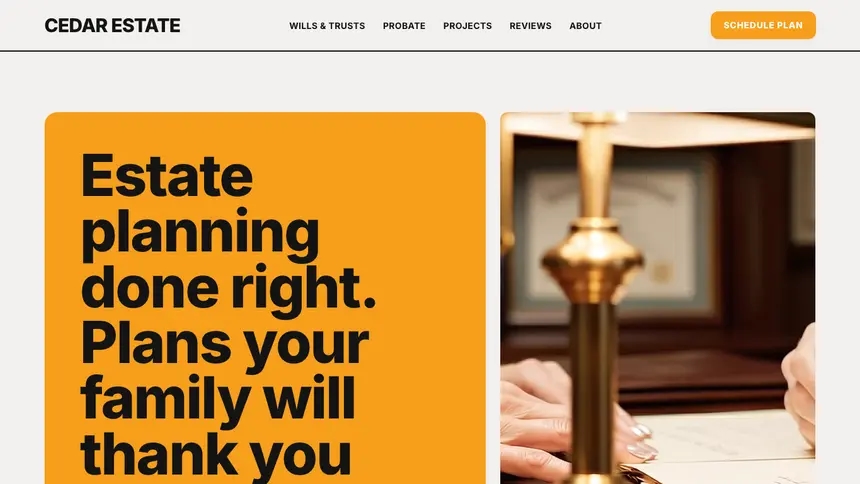 Estate Planning Confident Brand demo website thumbnail