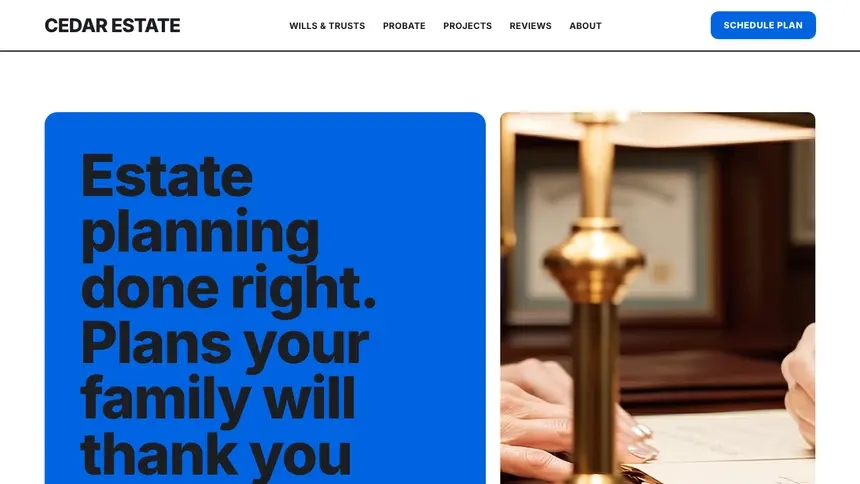Estate Planning Open Social demo website thumbnail