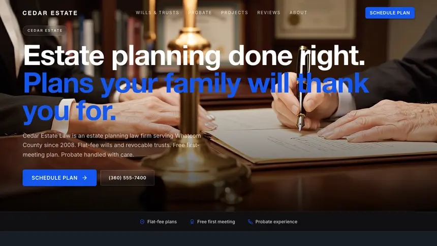 Estate Planning Compact Modern demo website thumbnail