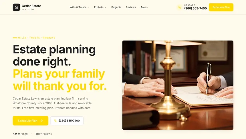 Estate Planning Refined Tech demo website thumbnail