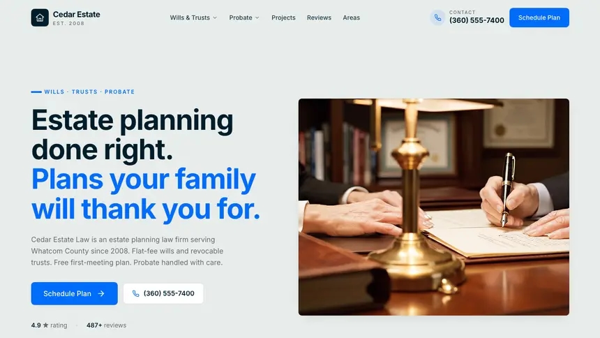 Estate Planning Fresh Green demo website thumbnail