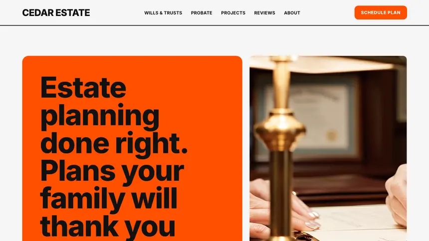 Estate Planning Bold Motion demo website thumbnail