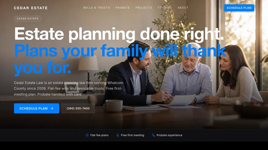 Estate Planning Sharp Tech demo website thumbnail