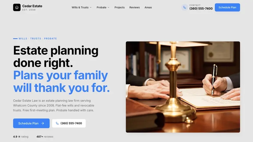 Estate Planning Friendly Minimal demo website thumbnail