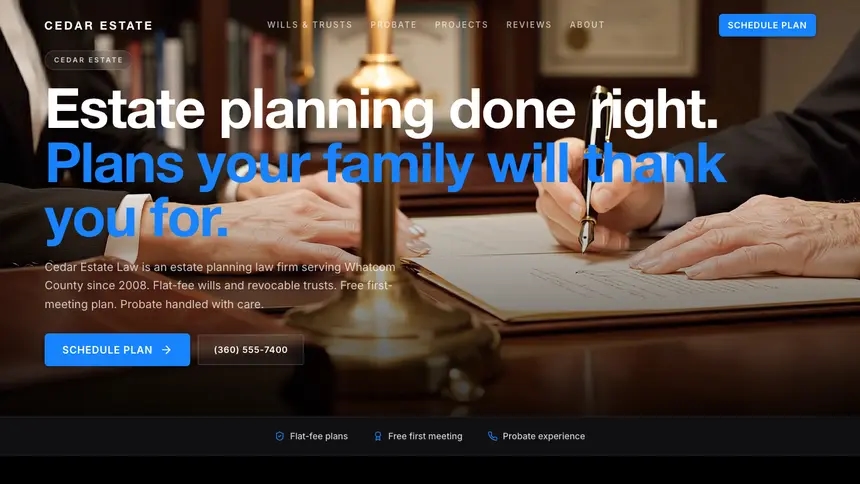 Estate Planning Dynamic Bold demo website thumbnail