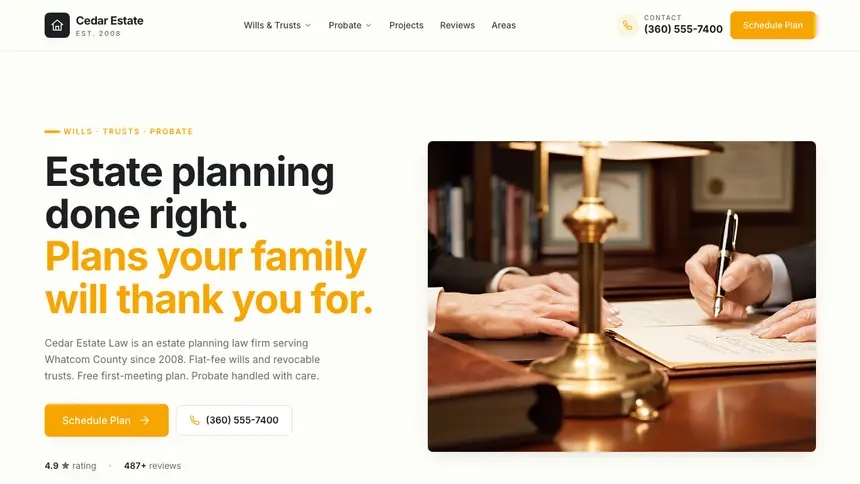 Estate Planning Playful Product demo website thumbnail
