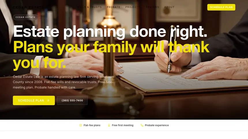 Estate Planning Modern European demo website thumbnail