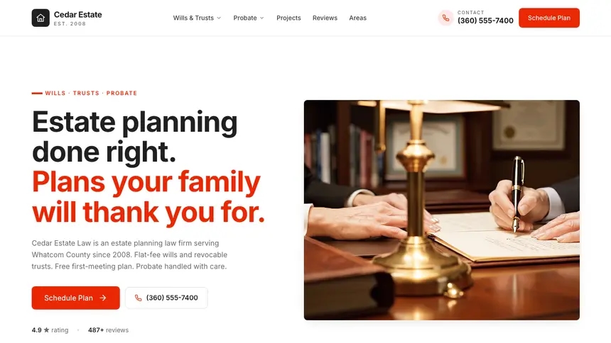 Estate Planning Technical Clean demo website thumbnail