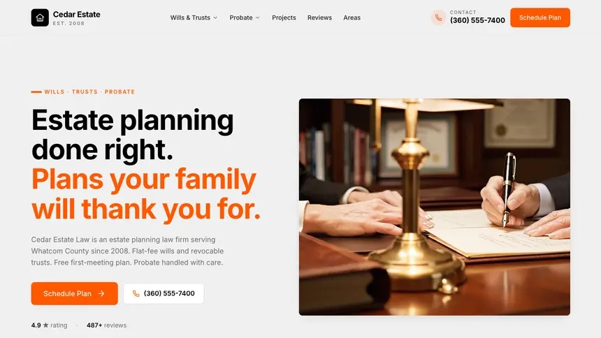 Estate Planning Minimal Mail demo website thumbnail