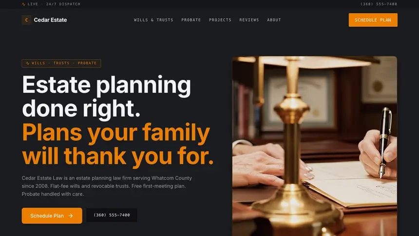 Estate Planning Modern Finance demo website thumbnail