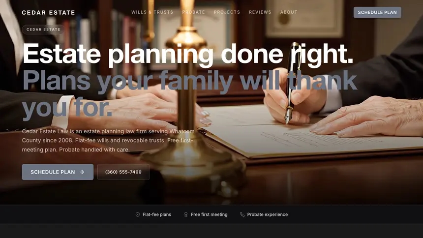 Estate Planning Creative Studio demo website thumbnail