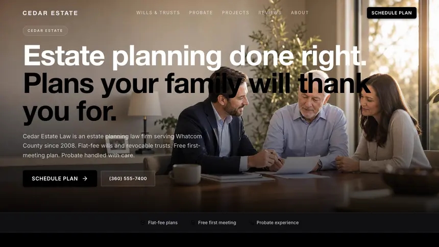 Estate Planning High Contrast demo website thumbnail