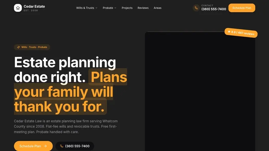 Estate Planning Vibrant Media demo website thumbnail