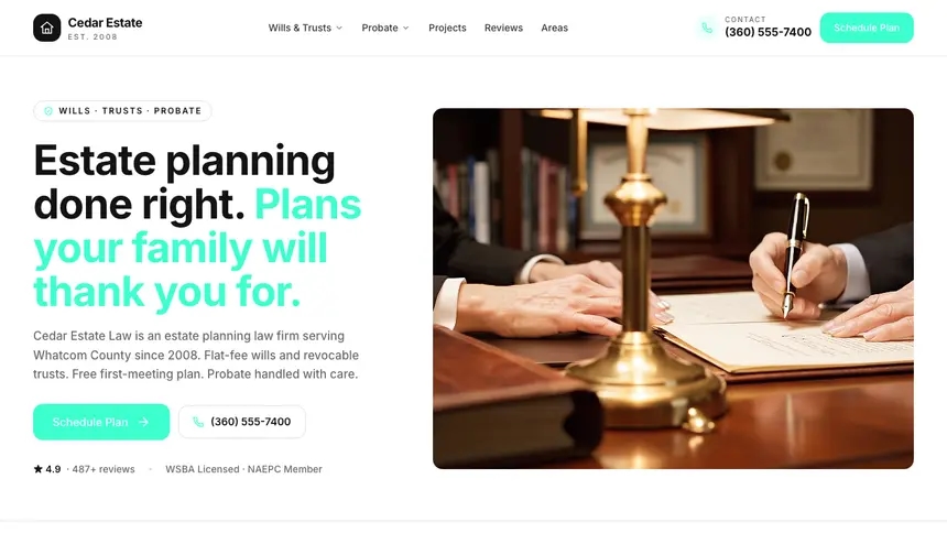 Estate Planning Editorial Media demo website thumbnail