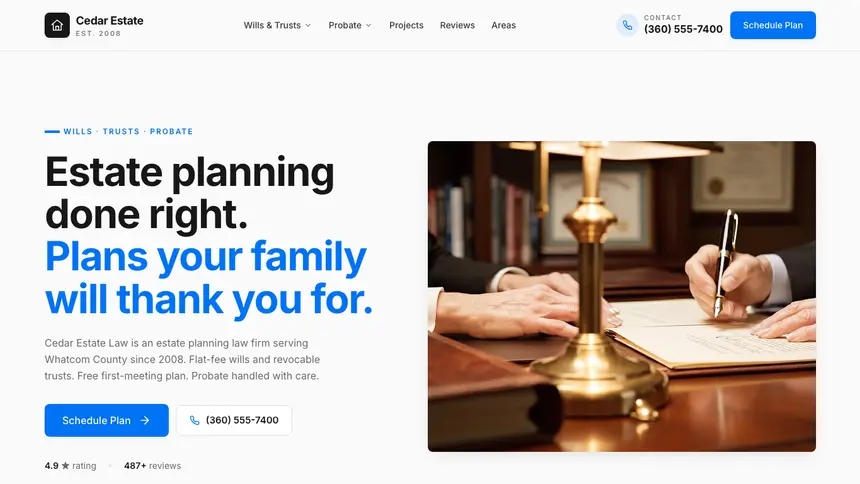 Estate Planning Monochrome Modern demo website thumbnail