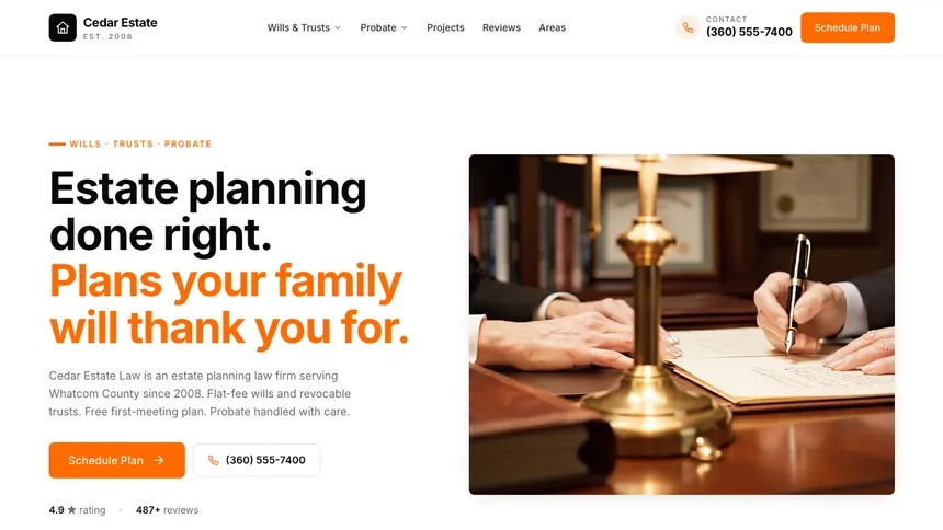 Estate Planning Designer Flexible demo website thumbnail