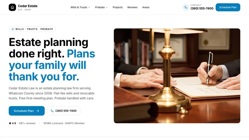 Estate Planning Editorial Bold demo website thumbnail