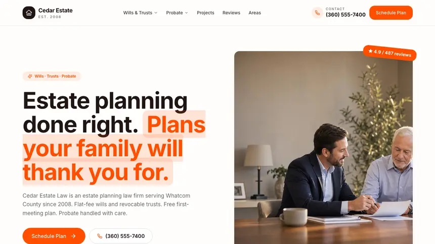 Estate Planning Connected Workflow demo website thumbnail