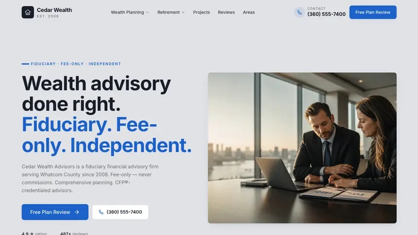 Financial Advisory Structured Grid demo website thumbnail