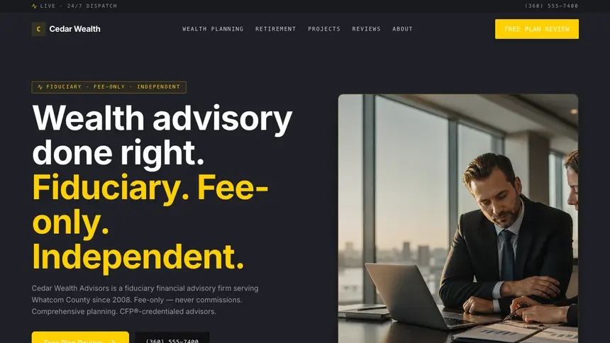 Financial Advisory Bold Contrast demo website thumbnail