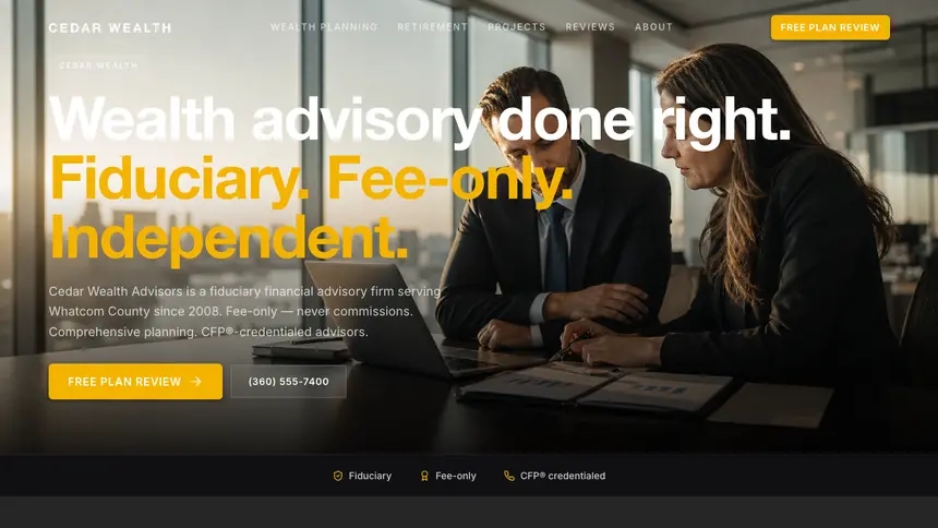 Financial Advisory Performance Accent demo website thumbnail