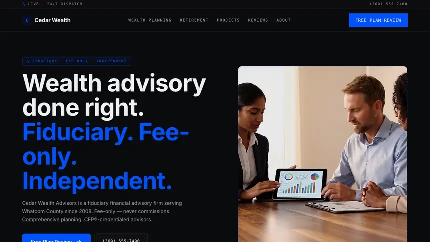 Financial Advisory Trusted Finance demo website thumbnail